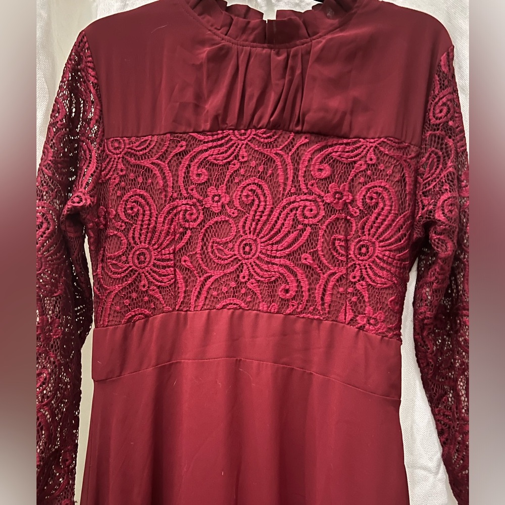 Roiii Women's Elegant Formal l Evening Gown Long Sleeve Maxi Long Dress Large